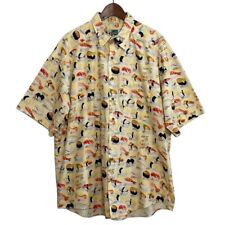 Vintage Johnny Cotton Shirt Mens XL Allover Sushi Print Short Sleeve Made in USA picture