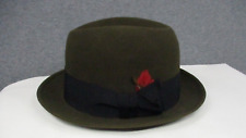 VINTAGE Dobbs Fifth Avenue Fedora Brown Hat 7 3/8 CLEAN WOOL picture