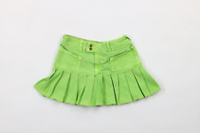NOS Vintage Y2K Von Dutch Womens XS Spell Out Denim Jean Mini Skirt Green USA picture