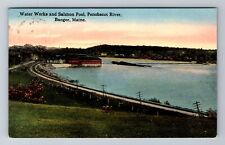 Bangor ME-Maine, Water Works, Salmon Pool, c1916 Antique Vintage Postcard picture