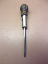Vintage Clockmaker's Small Ratcheting Flathead Screwdriver w/Wood Handle Germany picture