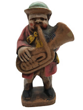 Vintage Syroco Wood Hobo with Tuba Musician Carving picture
