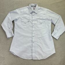 VTG Miller Mens Blue Western Wear Pearl Snap Shirt Size Large 16.5 USA Made picture