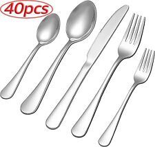 40 Piece Silverware Set Service for 8,Premium Stainless Steel Flatware Set,Mirro picture