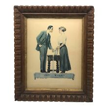 Antique 1907 James Montgomery Flagg Signed Print “Say When” Framed picture