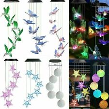 Solar Wind Chimes Light LED Garden Color Changing Hanging Butterfly Heart Star picture