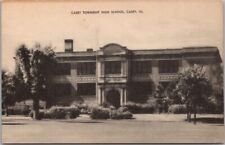1940s CASEY, Illinois Postcard CASEY TOWNSHIP HIGH SCHOOL Street View / Mayrose picture