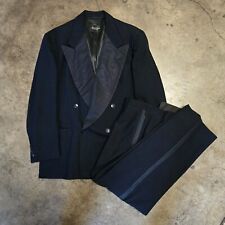 Vintage Middishade Black Half Lined Wide DB 1940s USA Made Tuxedo Adult Size 42 picture