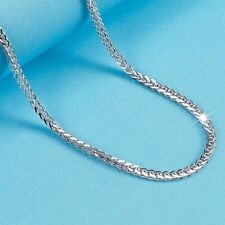 Pure Pt950 Platinum 950 Chain Women 1.2mm Wheat Link Necklace 17.7inch picture