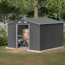 10'x8' Metal Outdoor Storage Shed Heavy Duty Large Tool House with Floor Kit picture