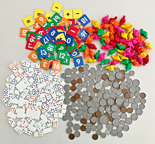 Math Manipulatives Lot Dinosaurs, Mini Dominos, Tiles, Coins Multicolor picture