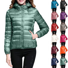 Womens Lightweight Hooded 90% Down Jacket Packable Puffer Water-proof Coat New picture
