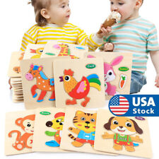 Wooden Jigsaw Puzzle Learning For Toddlers Kids Montessori Early Educational Toy picture