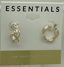 AND NOW THIS Gold Plated Fancy C Hoop Post Earrings $50 picture