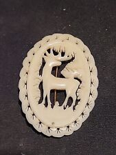 Vintage  Celluloid Brooch Pin Deer  Design picture