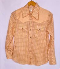 Vintage Women’s 70s Peach Pearl Snap Western Shirt Size Small picture
