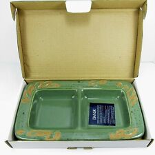 Dansk Kalahari Divided Serving Dish Green 2 Section Retired Pattern New in Box picture