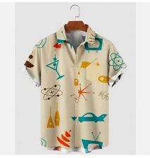 Pocket 50's Vintage Martini Hawaiian Shirt Summer Beach Aloha For Men & Women picture