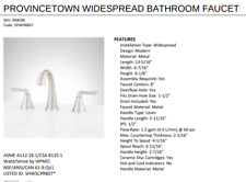 Signature Hardware 447901 Provincetown 1.2 GPM Widespread Bathroom Faucet Chrome picture