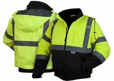 CLASS 3 HIGH VISIBILITY REFLECTIVE INSULATED WATERPROOF BOMBER SAFETY JACKET picture