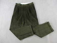 Orvis Pants Mens 34 Green Corduroy Slacks Trousers Thick Brisbane Moss Pleated picture