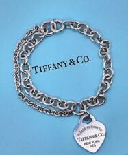 Tiffany & Co. Return to Tiffany Heart Tag 7 in Chain Bracelet 925 Sterling... picture