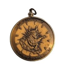 Vintage Zodiac Bronze Pendant Medal Coin  Taurus April 21-May21 picture