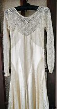 Antique 1920s Wedding Dress Ivory Lace Satin In Need Of TLC / For Study  XS/S  picture