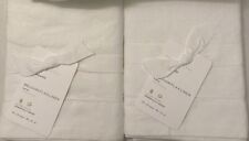 Pottery Barn BELGIAN FLAX LINEN Standard Shams ~Set of Two~ White NWT picture
