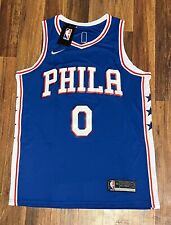 NWT Men's Philadelphia 76ers Tyrese Maxey Player Blue Game Stitched Jersey (L) picture