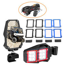 WEISEN Side Mirrors w/LED Lights Wire For 2016-2024 Can Am Defender Pro-Fit Cage picture