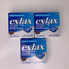(3) Ex Lax Sennosides Chocolate Laxative Regular 24 Pieces Each Exp Feb 2026 picture