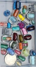 Handblown Glass Color Lined Antique Trade beads Colorful no case Large picture