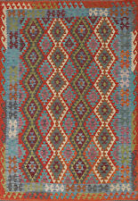 Traditional Reversible Kilim Rugs Handwoven Area Wool Carpet 6x8 ft picture