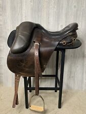 Vintage Ortho Flex Endurance Riding Saddle Horse W/ Korsteel Stirrups 15” Seat picture