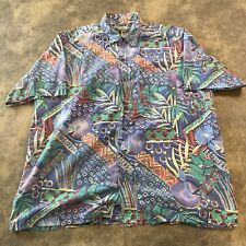 VTG Members Only Shirt Men's 2XL TALL Colorful Retro Rad AOP Short Sleeve Cotton picture