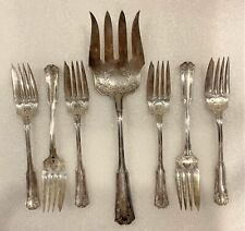 1835 R Wallace SilverPlated Flatware, Laurel Pattern, Individual Forks picture
