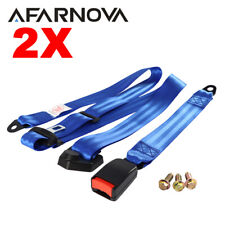 2X Fits Chv 3 Point Harness Seat Strap Seat Belt Lap Strap Replacement Blue picture