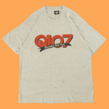 Vintage 1990s Q107 Single Stitch T-Shirt USA Made Ash Grey picture