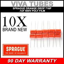 Lot of 10 New Sprague716P Orange Drop .1uF 600V 5% Poly Film Capacitors picture