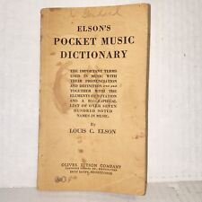 Antique 1909 Elson's Pocket Music Dictionary picture