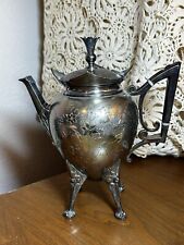Meriden B. Co. 1884 Silver Plated Floral Repousse Embossed Tea POT Rare -Antique picture