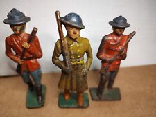 3 1930s Cast Iron Toy Soldiers Lot picture