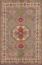 Geometric Kazak Rug Traditional Wool Art Rich Colors, Cultural Heritage 4x7 ft picture
