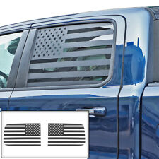 2x US Flag Rear Window Side Trim Stickers Decal for Dodge Ram 1500 2018+ Carbon picture