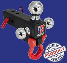 Adjustable Trailer Hitch- 2.5 SOLID Tri-Ball Mount Hitch Receiver  D-Ring picture