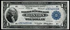 $1 1918 NEAR PERFECT XF+/AU CRISP Large Size Boston Federal Reserve Note picture