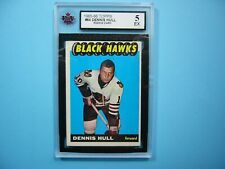 1965/66 TOPPS NHL HOCKEY CARD #64 DENNIS HULL ROOKIE RC KSA 5 EX SHARP TOPPS picture