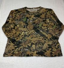 Vintage Trail Crest Mossy Oak Forest Floor Camo Long Sleeve Pocket T Shirt Sz 3X picture