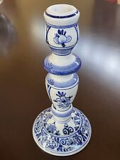 Delft Blue Holland Candlestick. Vintage Floral Handpainted Ceramic picture